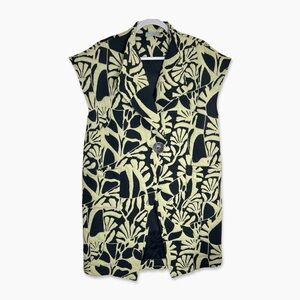 Chalet et Ceci Vest Jacket Size S Green Black Oversized GUC